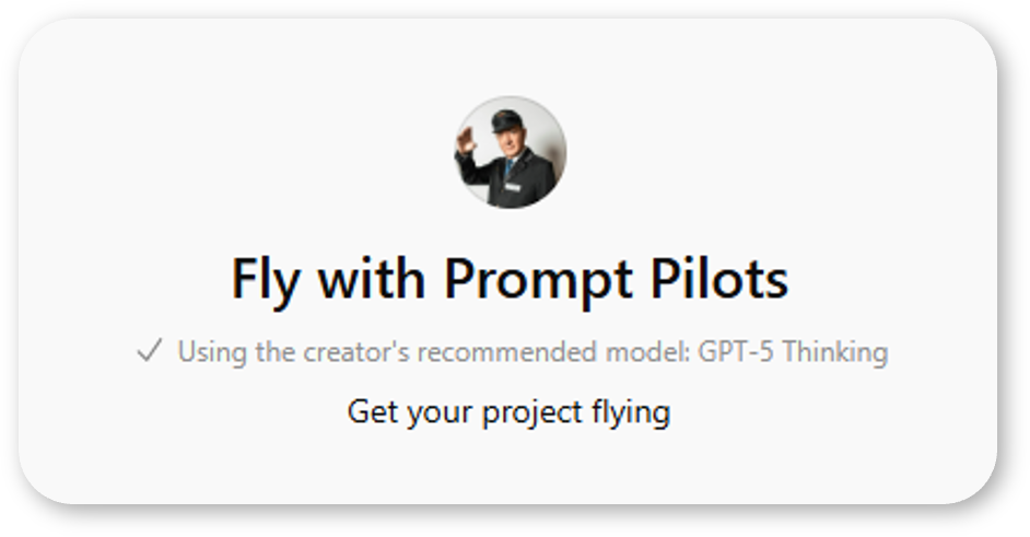 Fly with Prompt Pilots Card 1
